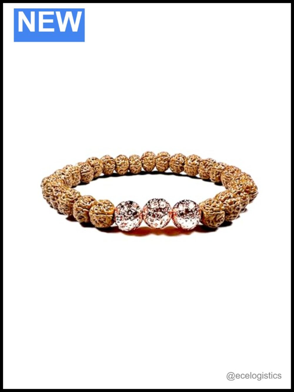 Rudraksha Lava Stretch Bracelet 8mm Root Balance